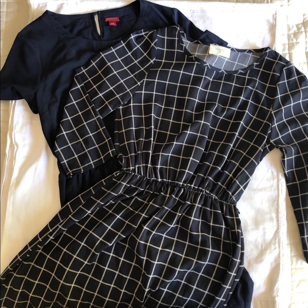 Everly Navy Double Window Pane  Merona Navy Dress